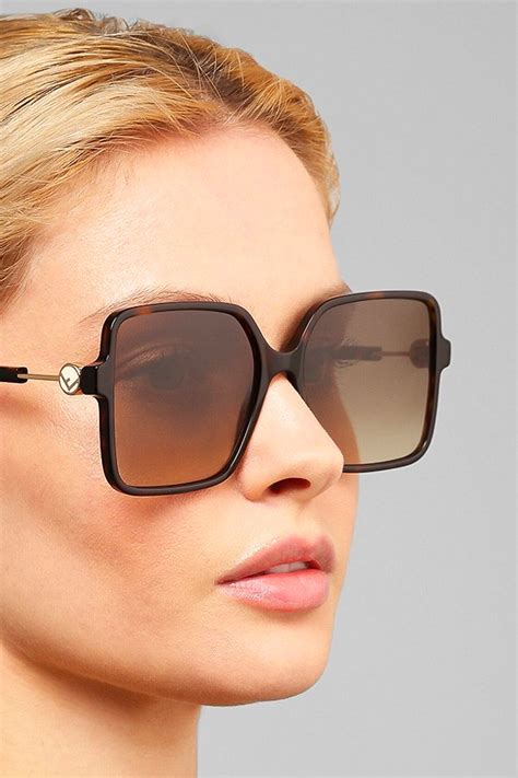 fendi facets oversized square sunglasses|fendi women's oversized sunglasses.